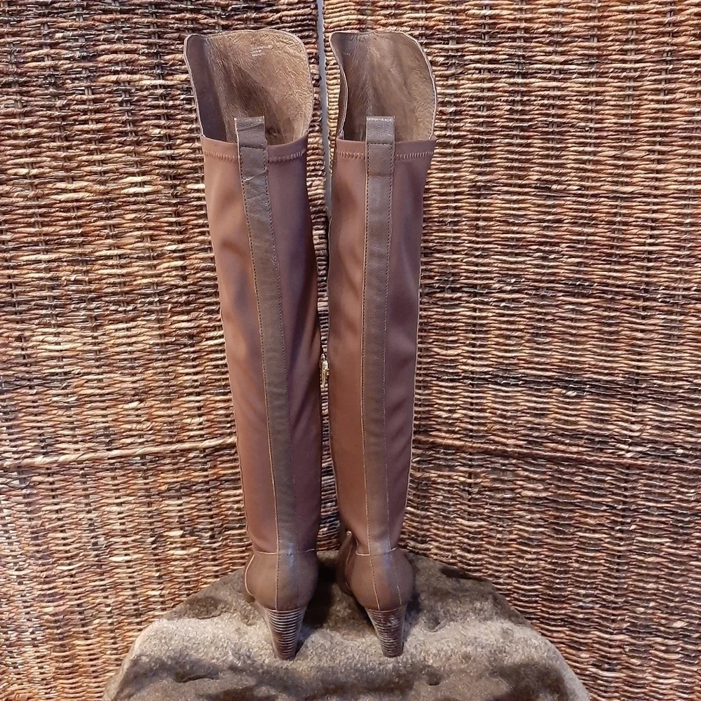 Free People Charles David Edie Leather Knee High Riding Boots Womens 6 Brown